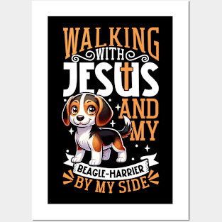 Jesus and dog - Beagle-Harrier Posters and Art